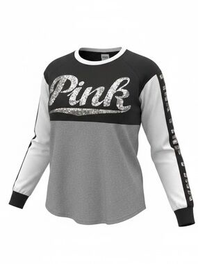 ❌SOLD❌Victoria's Secret Black and White Sequin Logo Top